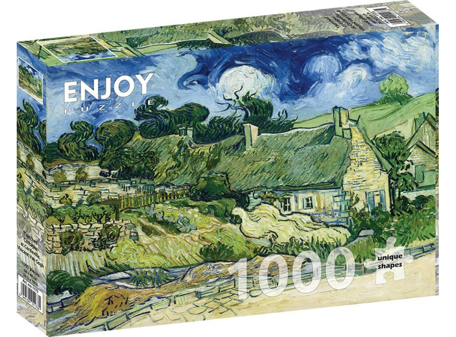 ENJOY Puzzle Vincent Van Gogh: Doškové chalupy v Cordeville 1000 dielikov