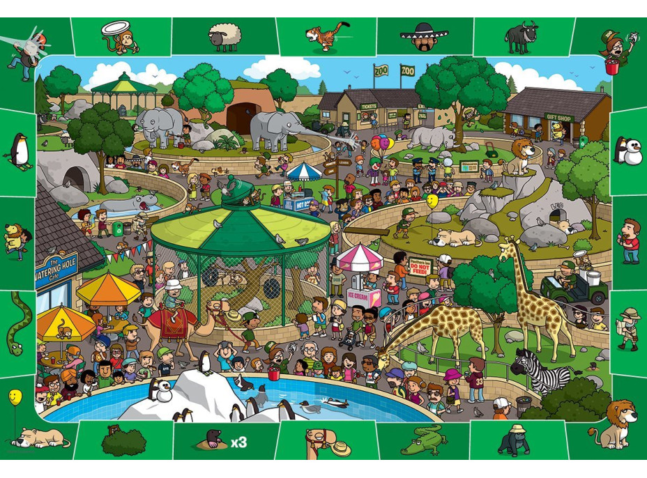 EUROGRAPHICS Spot & Find puzzle Deň v zoo 100 dielikov