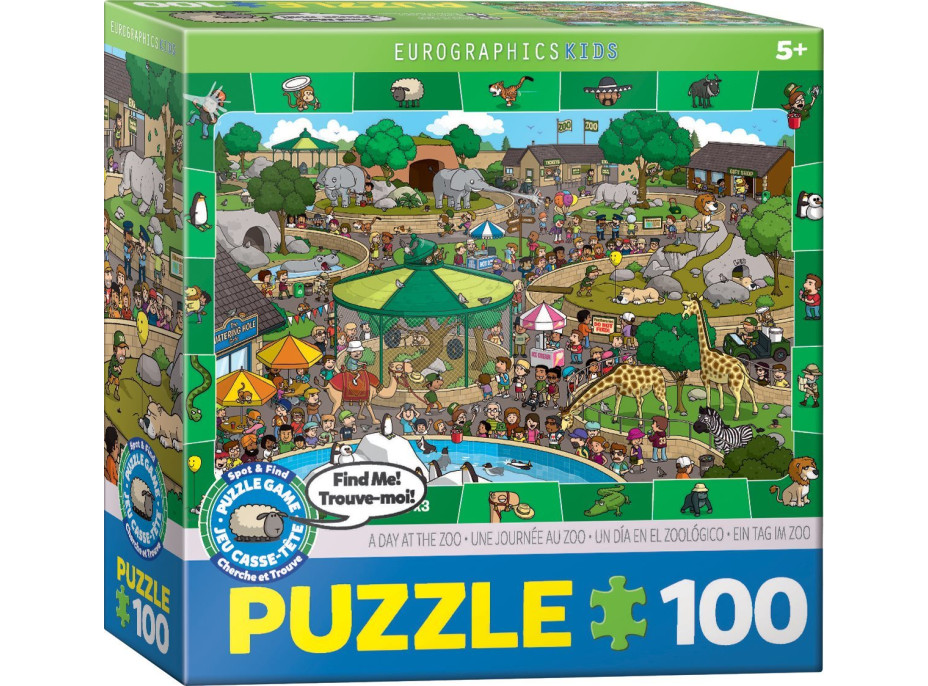 EUROGRAPHICS Spot & Find puzzle Deň v zoo 100 dielikov