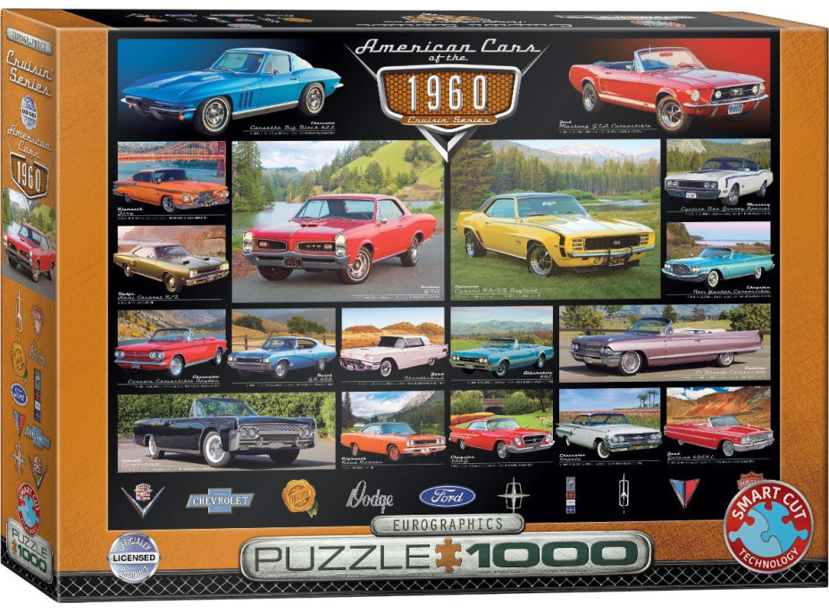 EUROGRAPHICS Puzzle Americké autá z roku 1960, 1000 dielikov