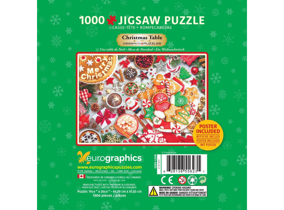 EUROGRAPHICS Puzzle v plechovej krabičke Vianočný stôl 1000 dielikov