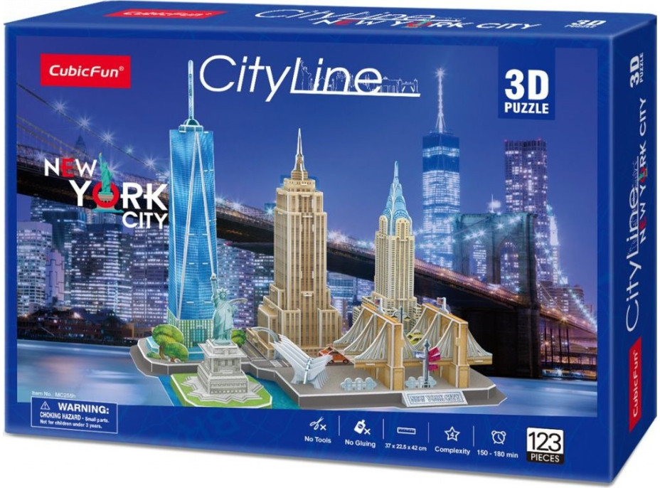 CUBICFUN 3D puzzle CityLine panorama: New York 123 dielikov