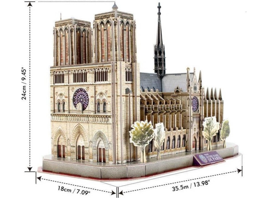 CUBICFUN 3D puzzle National Geographic: Katedrála Notre-Dame 128 dielikov