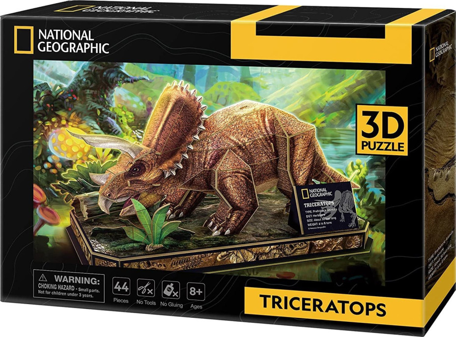 CUBICFUN 3D puzzle National Geographic: Triceratops 44 dielikov