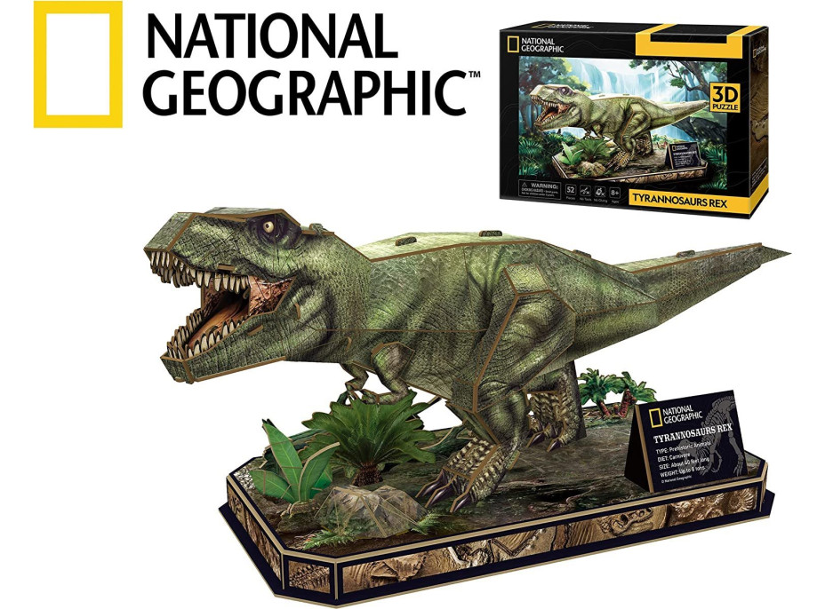 CUBICFUN 3D puzzle National Geographic: Tyrannosaurus Rex 52 dielikov