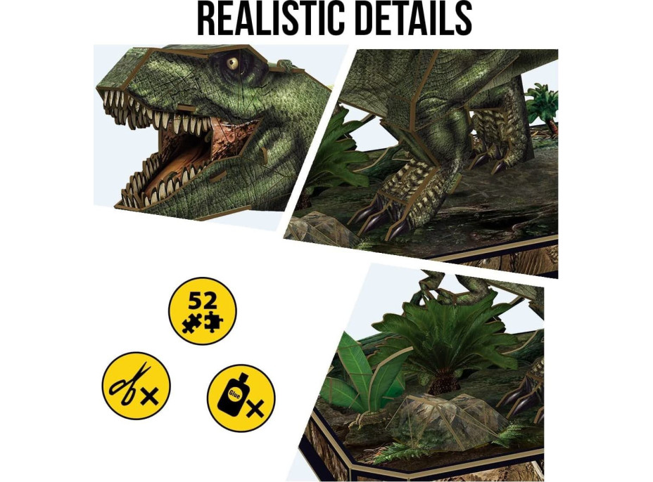 CUBICFUN 3D puzzle National Geographic: Tyrannosaurus Rex 52 dielikov