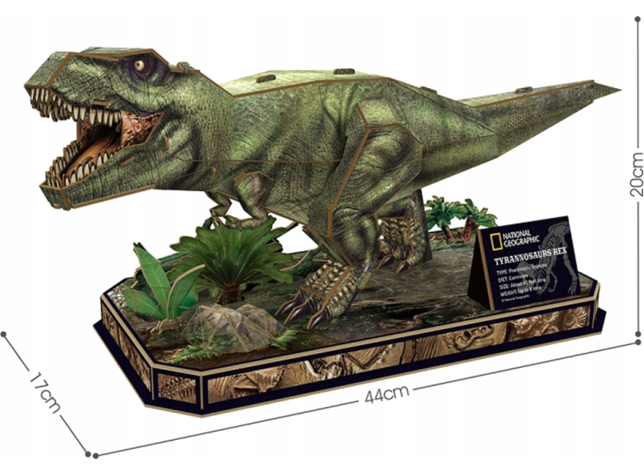 CUBICFUN 3D puzzle National Geographic: Tyrannosaurus Rex 52 dielikov