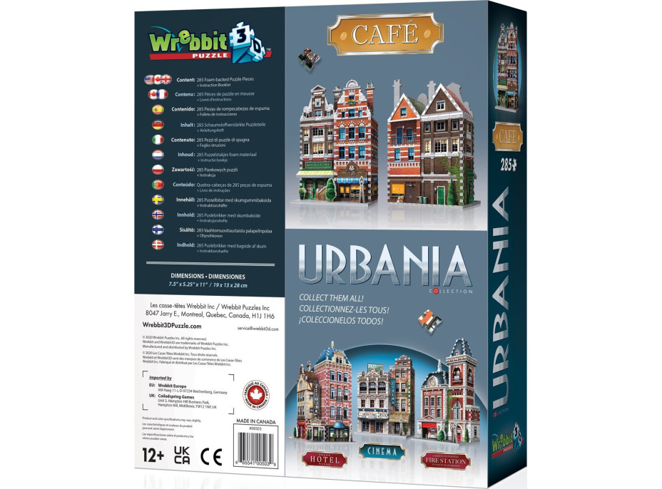 WREBBIT 3D puzzle Urbania: Kaviareň 285 dielikov