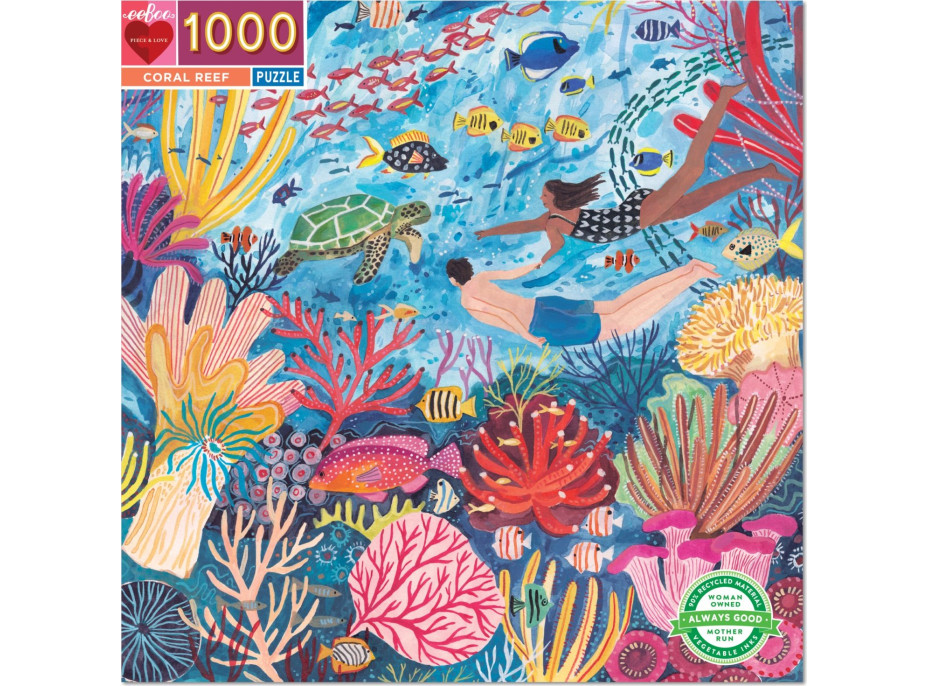 EEBOO Štvorcové puzzle Koralový útes 1000 dielikov