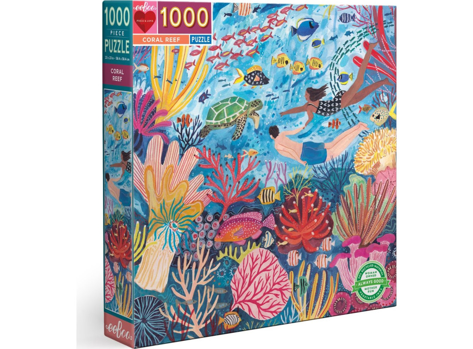 EEBOO Štvorcové puzzle Koralový útes 1000 dielikov