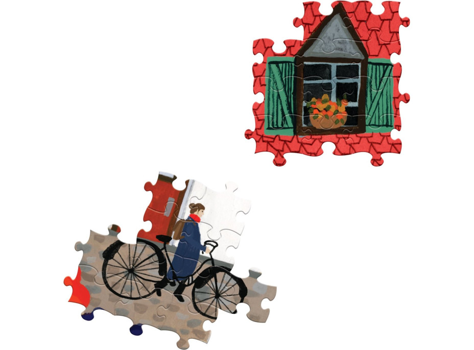 EEBOO Štvorcové puzzle Malebná dedinka 1000 dielikov