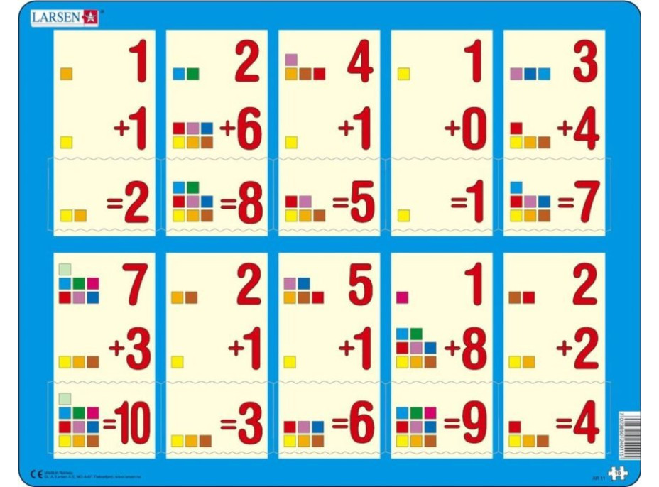 LARSEN Puzzle Sčítanie do desiatich 10 dielikov