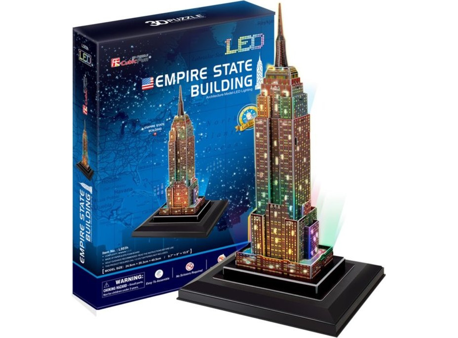 CUBICFUN Svietiace 3D puzzle Empire State Building 38 dielikov