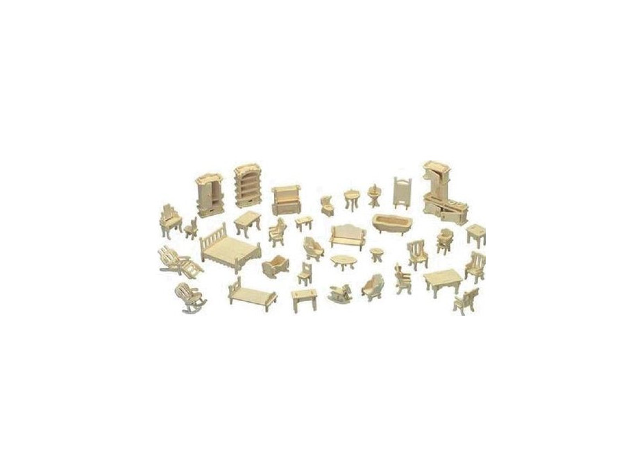 WOODEN TOY , WCK 3D puzzle Mini nábytok