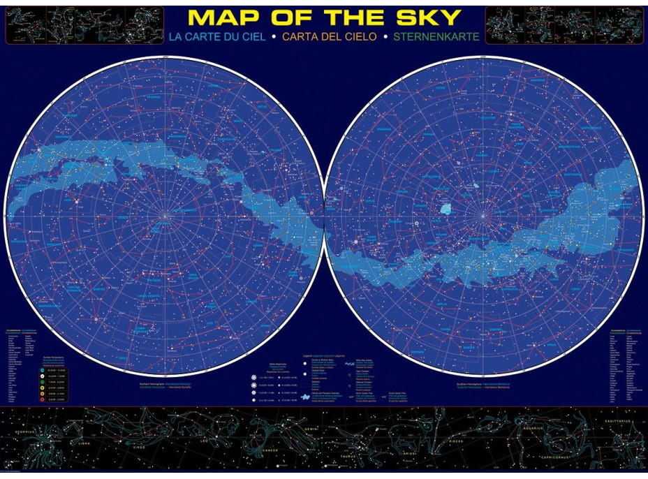 EUROGRAPHICS Puzzle Mapa neba 1000 dielikov