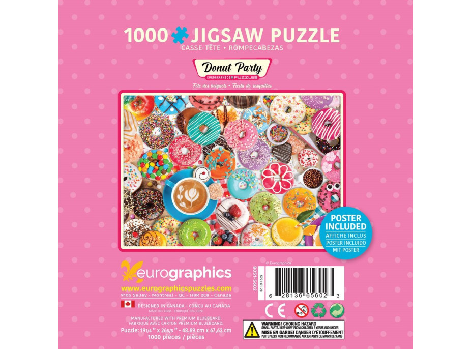 EUROGRAPHICS Puzzle v plechovej krabičke Koblihová oslava 1000 dielikov