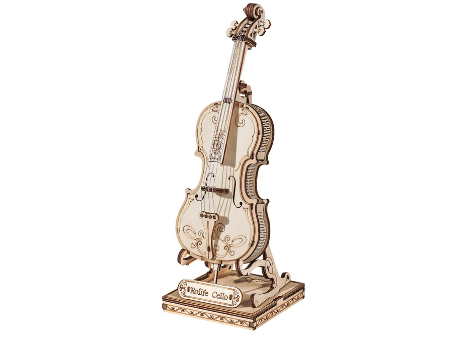 ROBOTIME Rolife 3D drevené puzzle Violončelo 58 dielikov