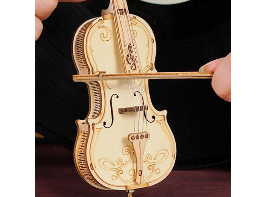 ROBOTIME Rolife 3D drevené puzzle Violončelo 58 dielikov