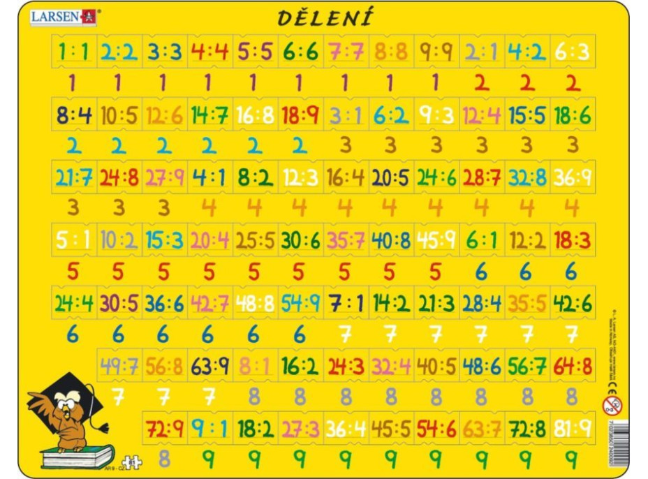 LARSEN Puzzle Matematika: delenie 81 dielikov