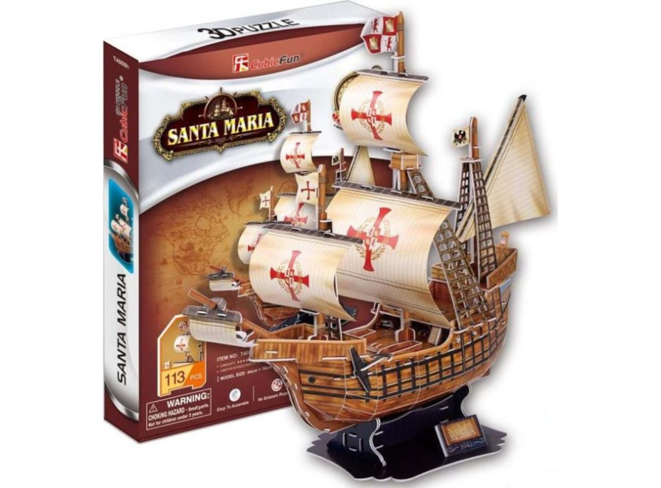 CUBICFUN 3D puzzle Loď Santa Maria 113 dielikov