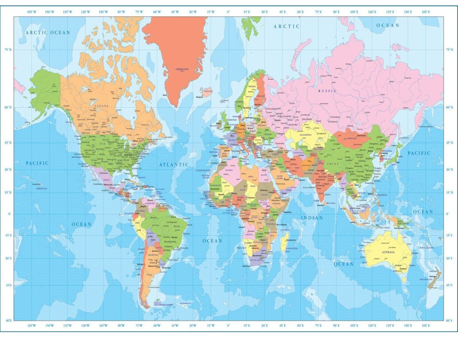 EUROGRAPHICS Puzzle Mapa sveta 1000 dielikov