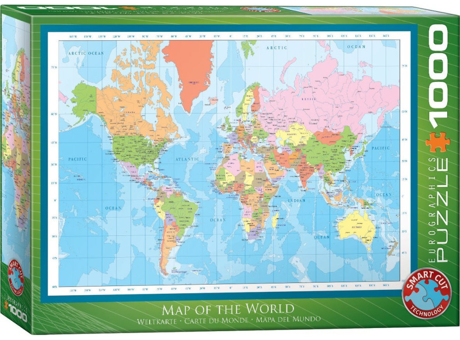 EUROGRAPHICS Puzzle Mapa sveta 1000 dielikov