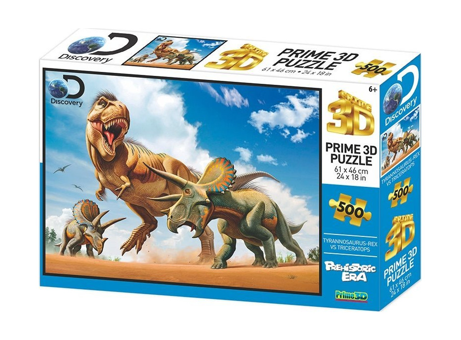 PRIME 3D Puzzle T-Rex vs.Triceratops 3D 500 dielikov