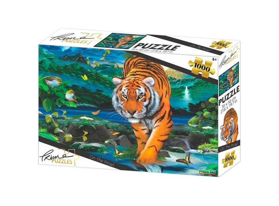 PRIME 3D Puzzle Tiger na love 1000 dielikov