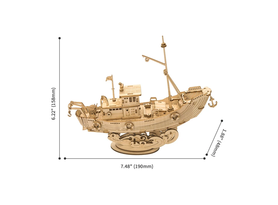 ROBOTIME Rolife 3D drevené puzzle Rybárska loď 104 dielikov