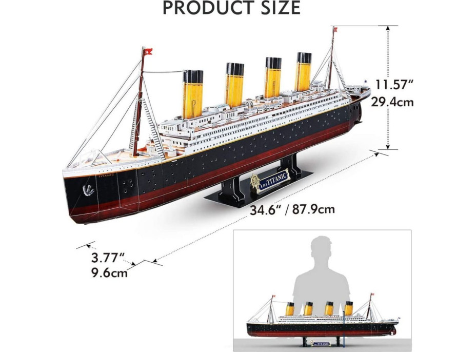 CUBICFUN Svietiace 3D puzzle Titanic 266 dielikov