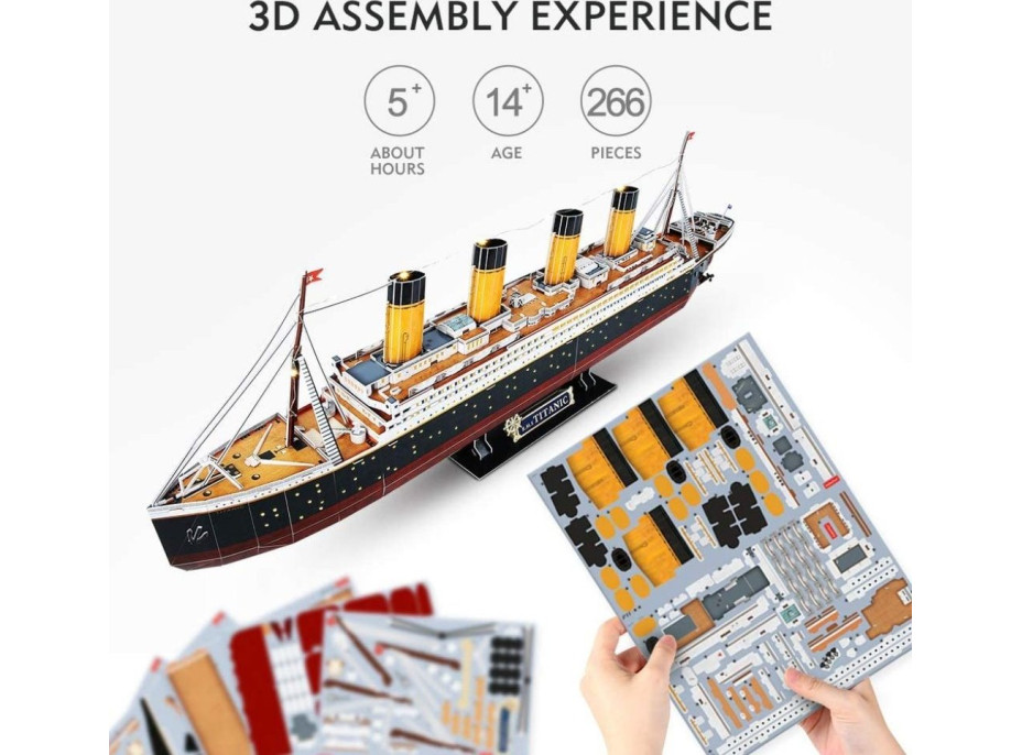 CUBICFUN Svietiace 3D puzzle Titanic 266 dielikov