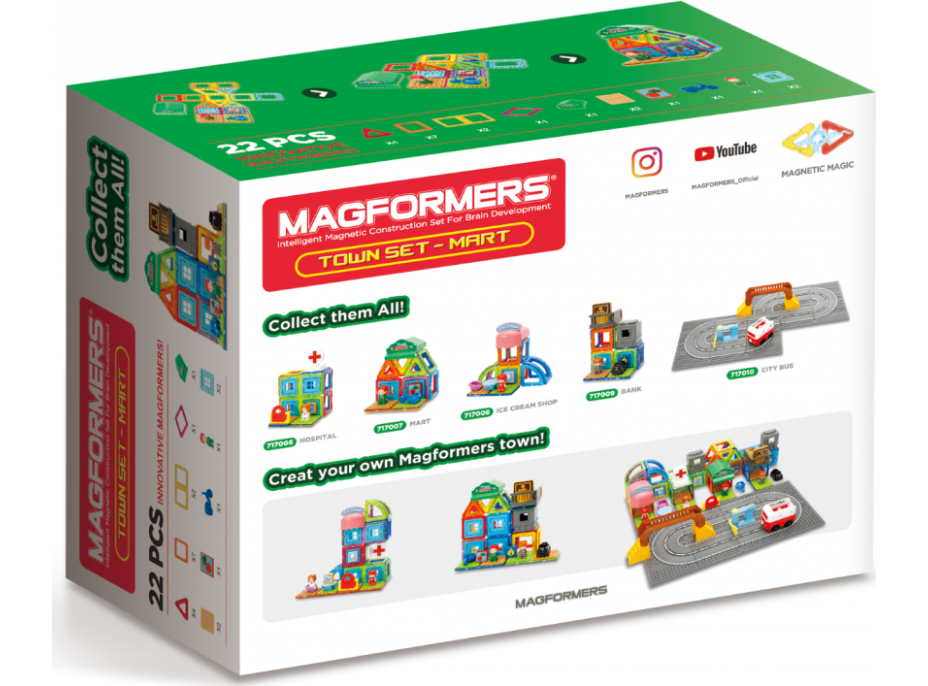 MAGFORMERS Mestečko Trhovisko 22 dielikov