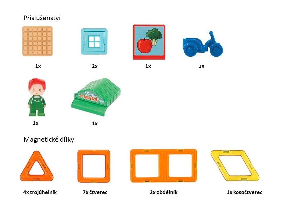 MAGFORMERS Mestečko Trhovisko 22 dielikov