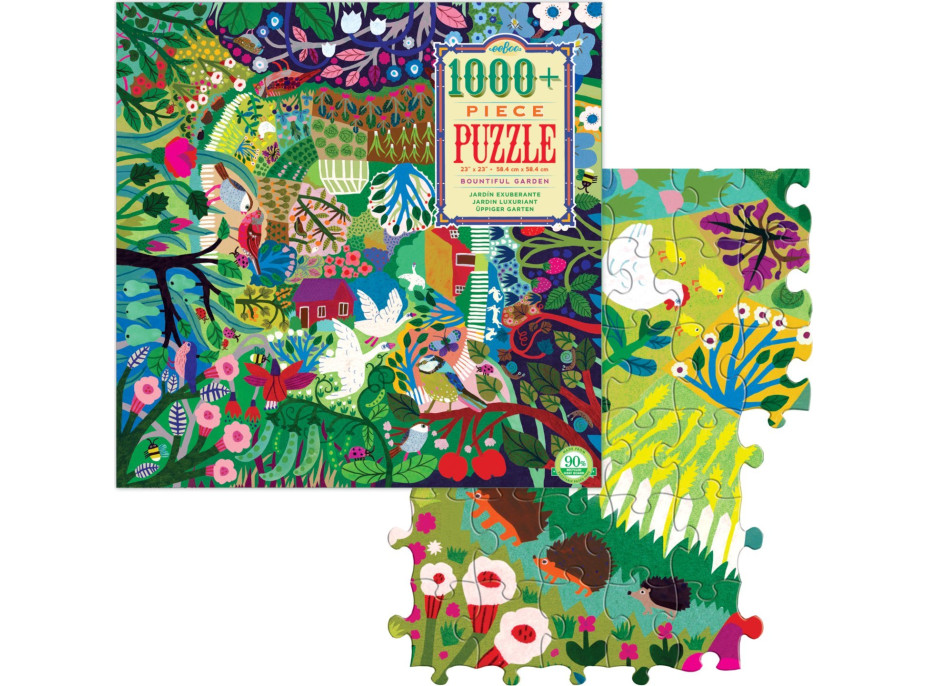 EEBOO Štvorcové puzzle Nádherná záhrada 1000 dielikov