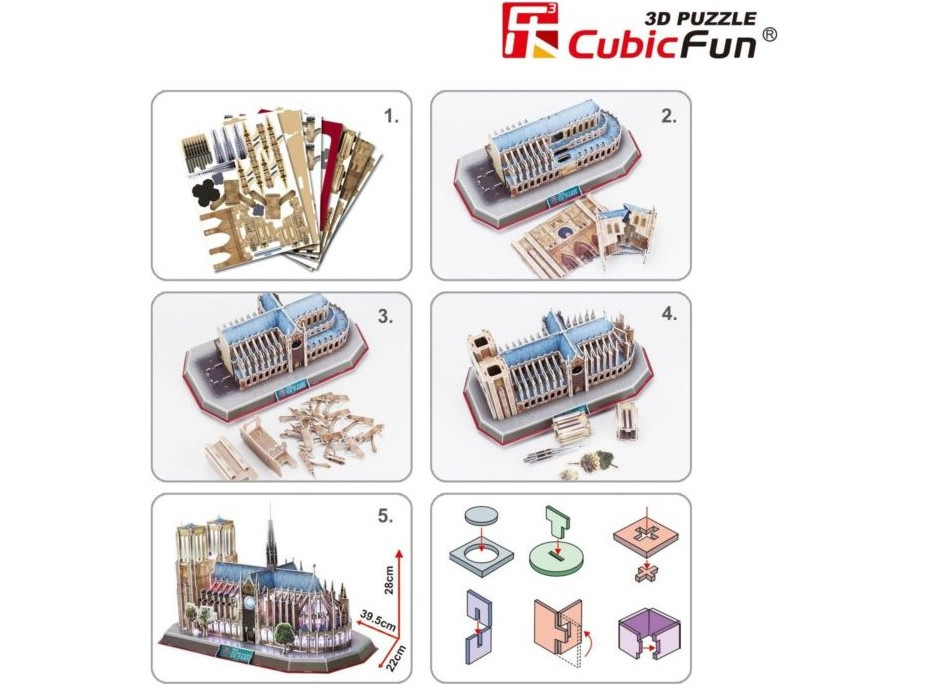 CUBICFUN Svietiace 3D puzzle Notre Dame 149 dielikov