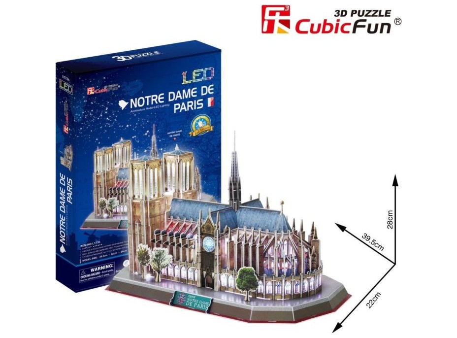 CUBICFUN Svietiace 3D puzzle Notre Dame 149 dielikov