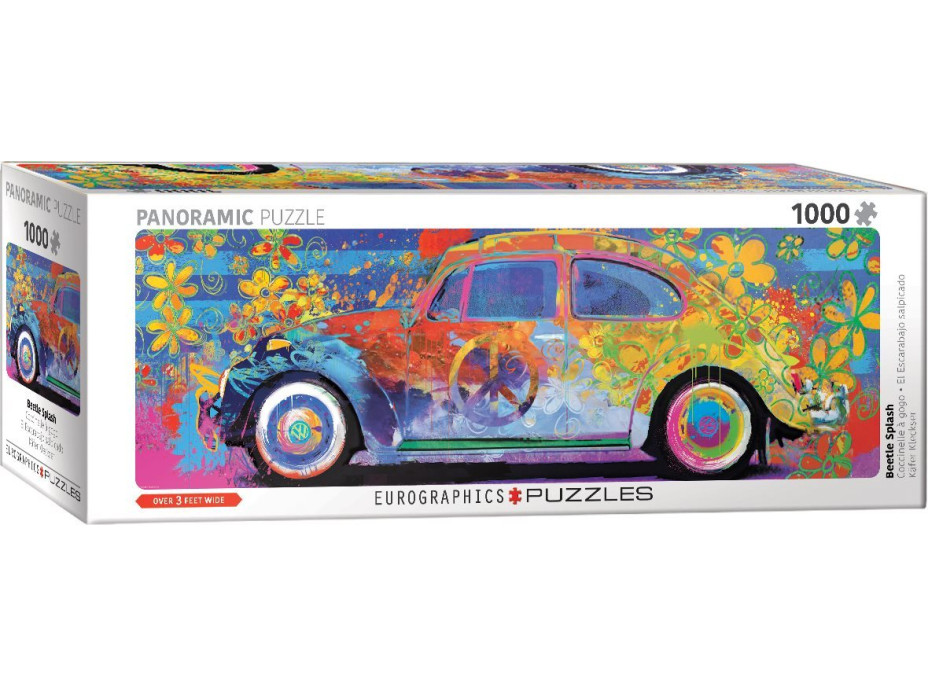 EUROGRAPHICS Panoramatické puzzle Farebný Volkswagen chrobák 1000 dielikov