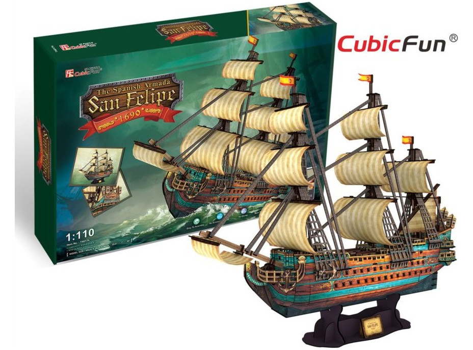 CUBICFUN 3D puzzle Plachetnica San Felipe 248 dielikov