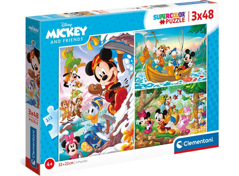 CLEMENTONI Puzzle Mickey Mouse a priatelia 3x48 dielikov