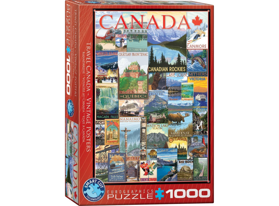 EUROGRAPHICS Puzzle Plagáty z ciest Kanadou 1000 dielikov