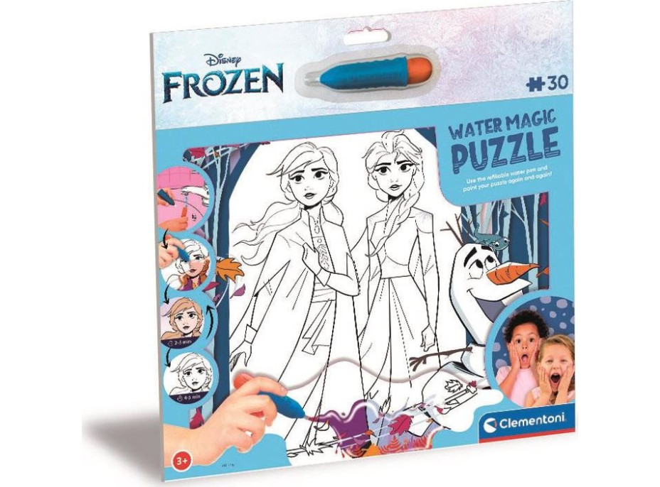 CLEMENTONI Puzzle s maľovaním vodou Water Magic: Ľadové kráľovstvo 2, 30 dielikov