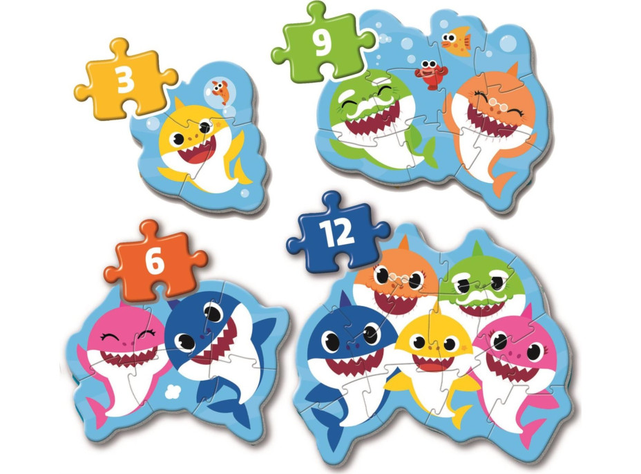 CLEMENTONI Moje prvé puzzle Baby Shark 4v1 (3,6,9,12 dielikov)