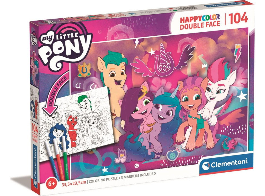 CLEMENTONI Obojstranné puzzle My Little Pony 104 dielikov