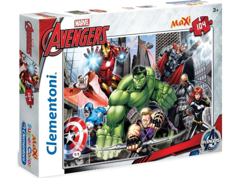 CLEMENTONI Puzzle Avengers: Pripravení na boj MAXI 104 dielikov