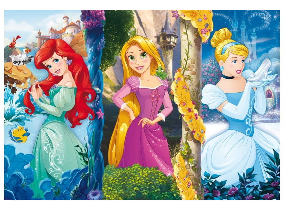 CLEMENTONI Puzzle Disney princeznej: Ariel, Locika a Popoluška MAXI 60 dielikov