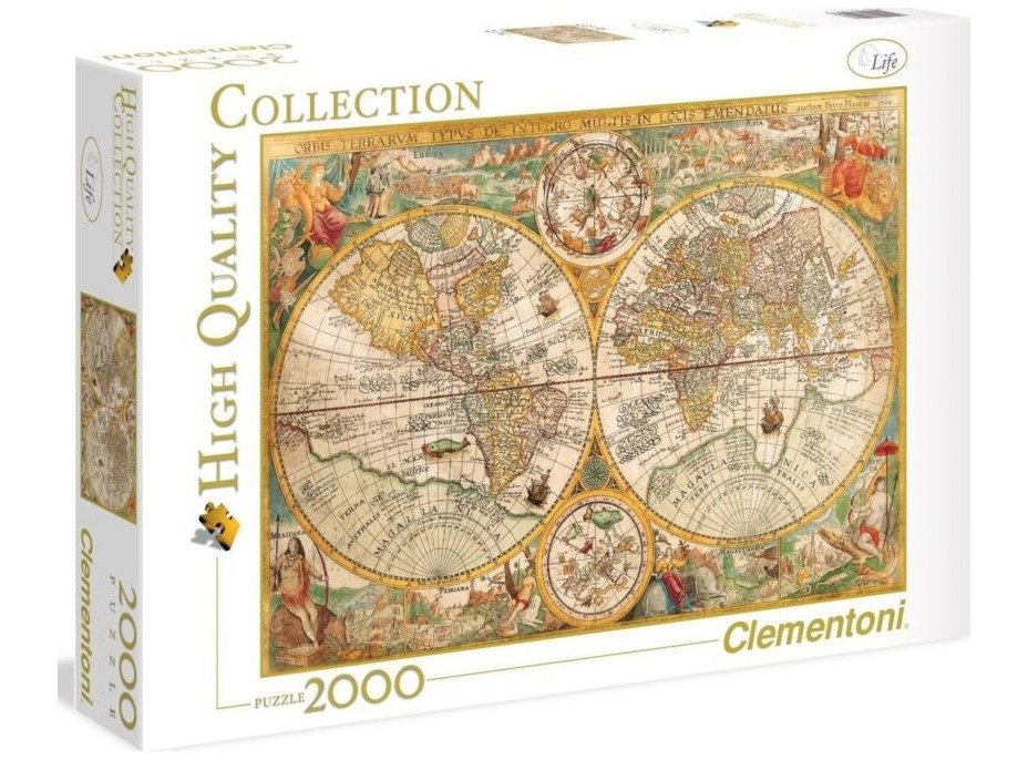 CLEMENTONI Puzzle Historická mapa sveta 2000 dielikov