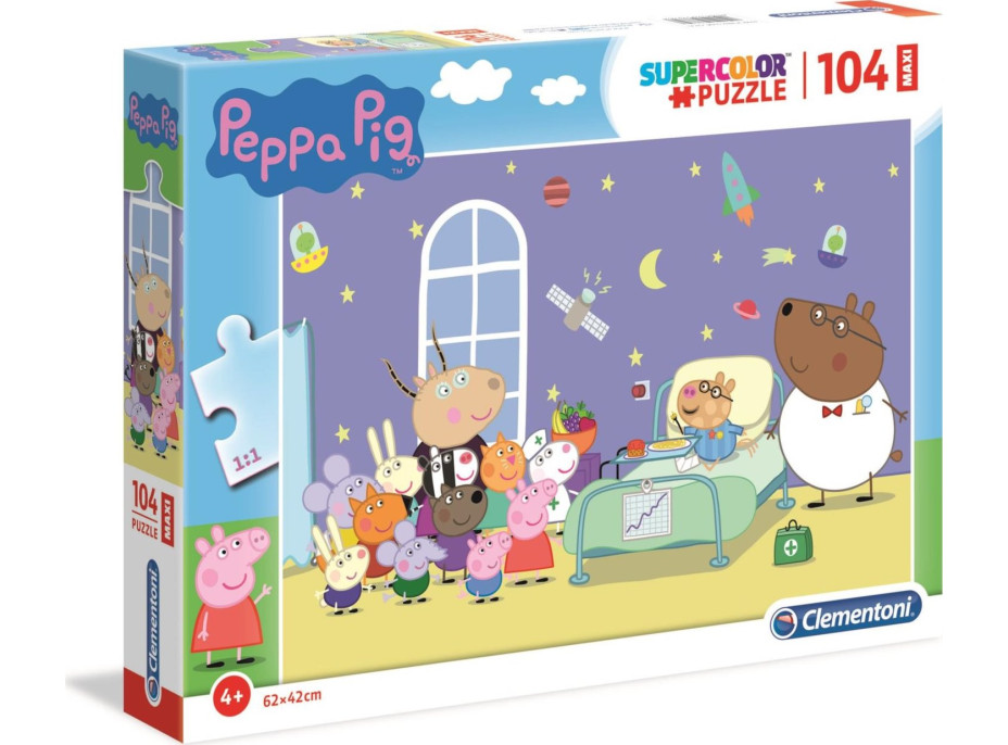 CLEMENTONI Puzzle Prasiatko Peppa MAXI 104 dielikov