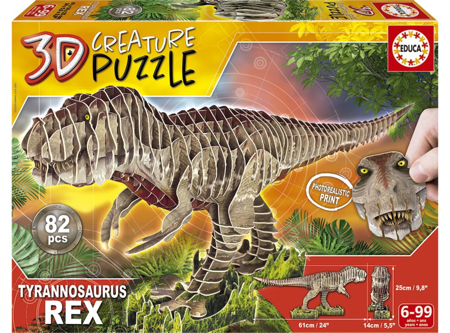 EDUCA 3D puzzle T-Rex 82 dielikov