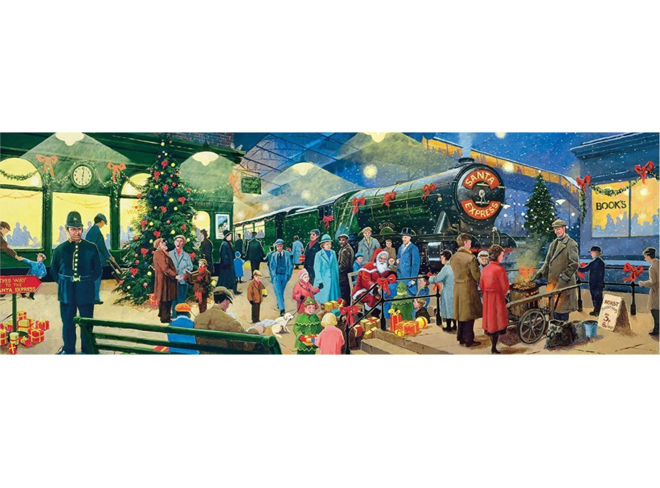 CLEMENTONI Panoramatické puzzle Vianočná kolekcia: Santa 1000 dielikov