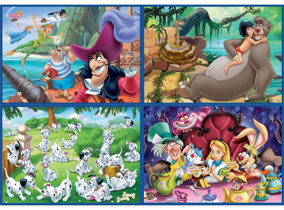 EDUCA Puzzle Disney rozprávky 4v1 (50,80,100,150 dielikov)